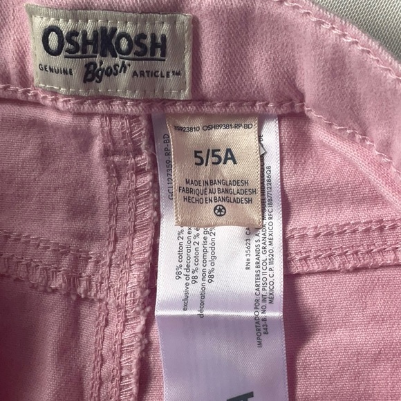 OshKosh B'gosh Pink Jean‎ Shorts Raw Hem Girls Size 5 - Picture 6 of 6